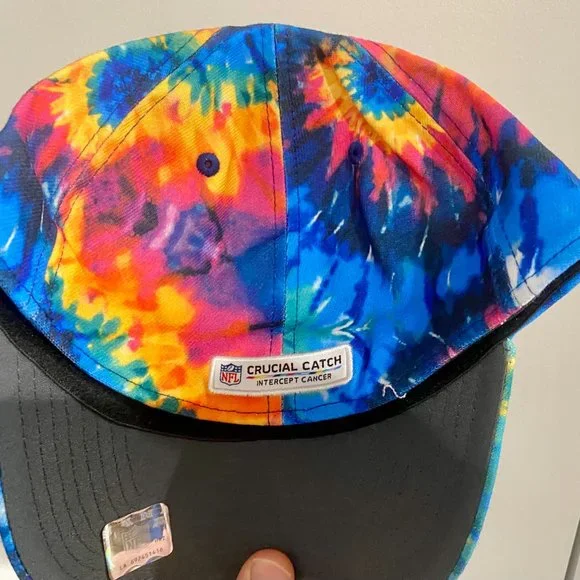 Rare Mens 2020 Minnesota Vikings New Era NFL Crucial Catch 39THIRTY Tie Dye Hat - Picture 4 of 4